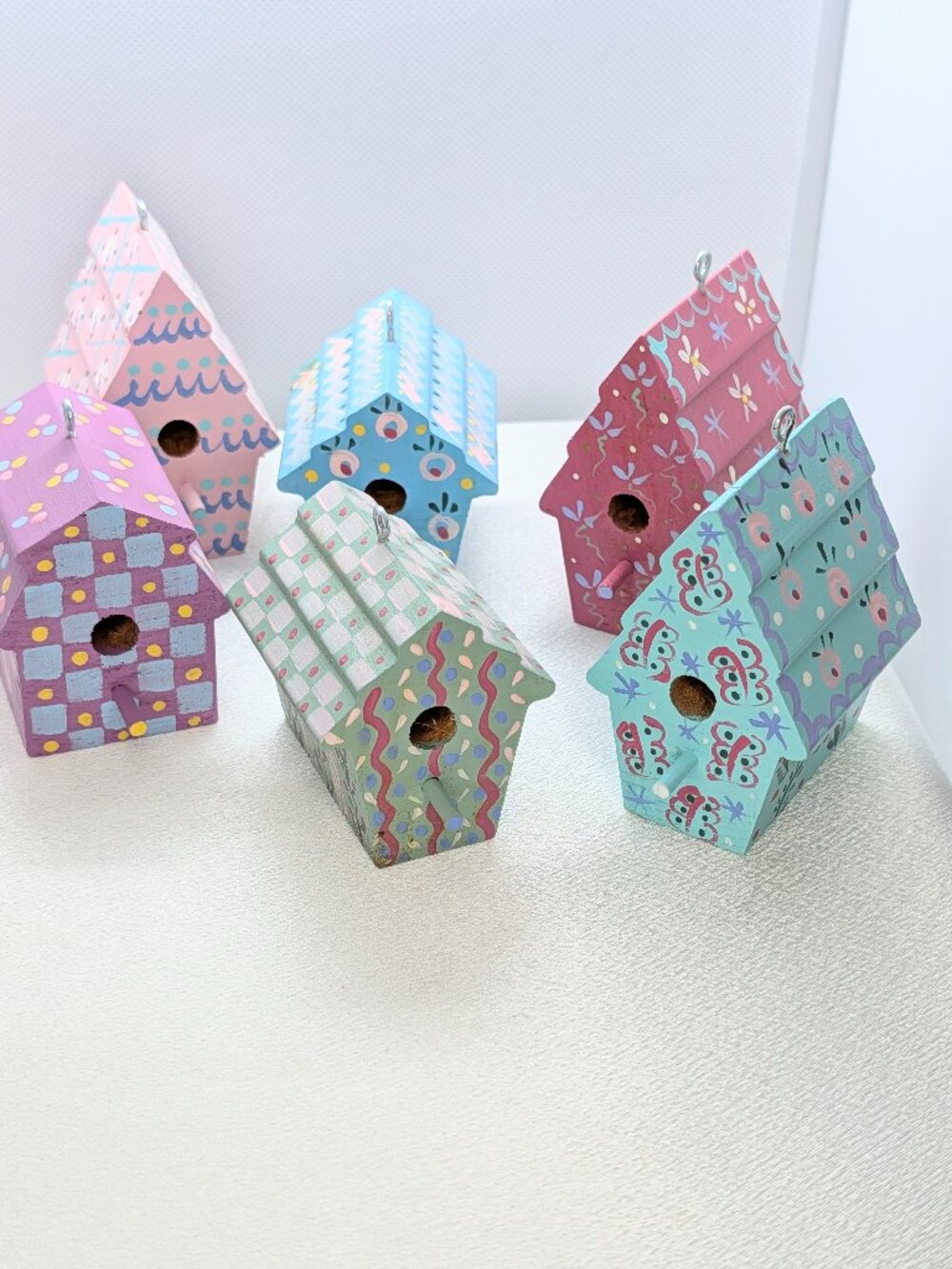 Decorative Displays -- 6 Hand Painted Birdhouses